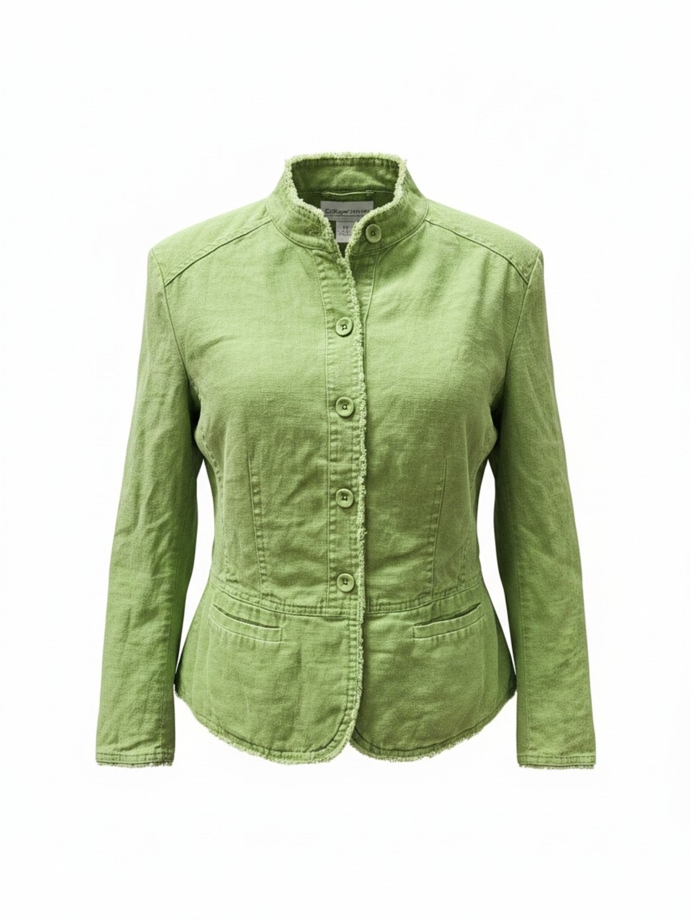 Coldwater Creek Light Green Cotton Button Jacket PS